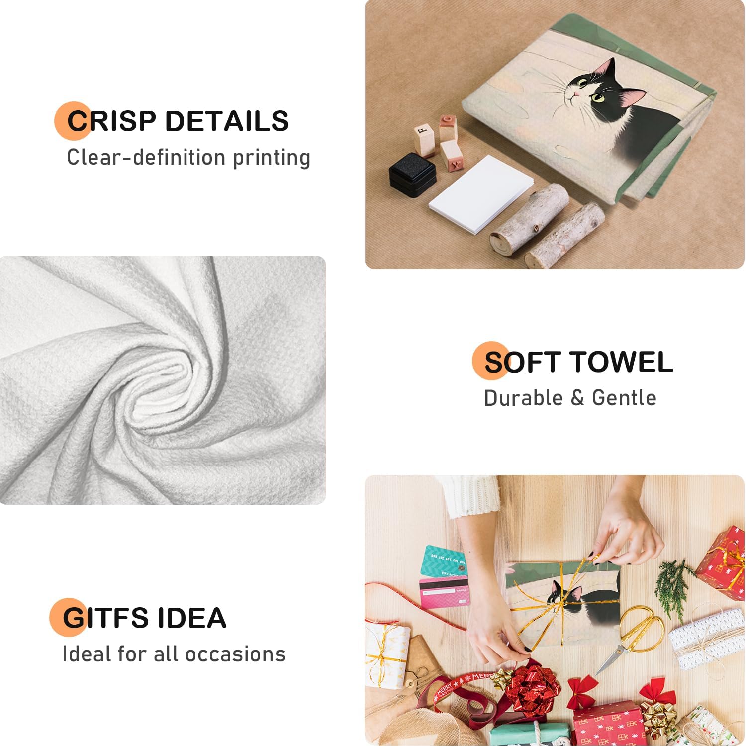 Japanese Floral Cat Bathroom Hand Towels, Cat Lover Mom Lady Gifts, Vintage Flower Kitty Decorative Hand Towels for Bathroom Washroom Restroom, 16x24 Inch Set of 2 japanmao2 - Image 5