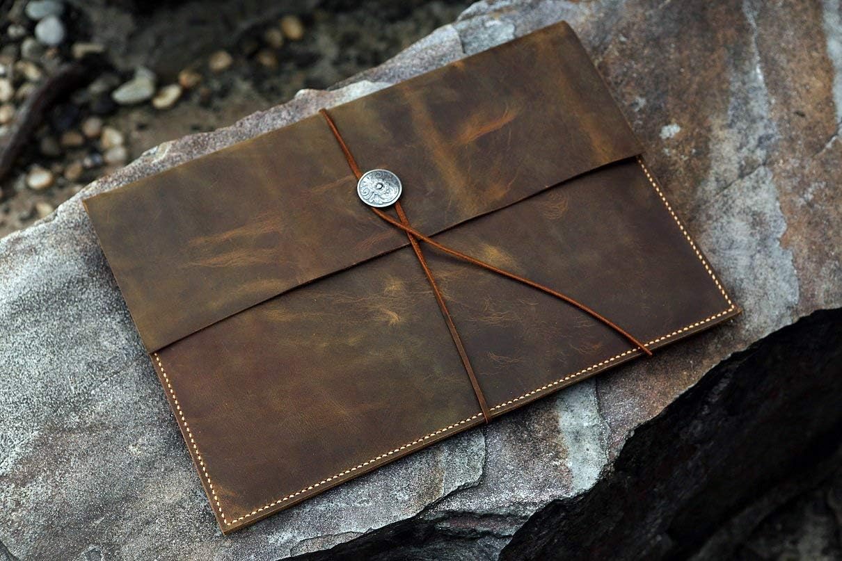 Handmade Genuine Leather Laptop Sleeve Case for MacBook 13-14 Inch,Perfect for Work, Travel, and Office.Personalized Leather case Bag for 2024 MacBook air 15/16 pro -MAC005CZ