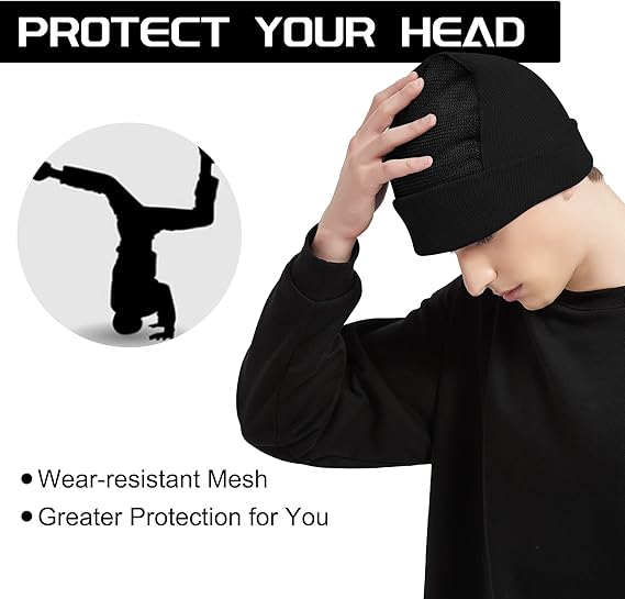 Professional Bboy Cap Padded Head Spin Beanie Knitted Cotton Spin Hat