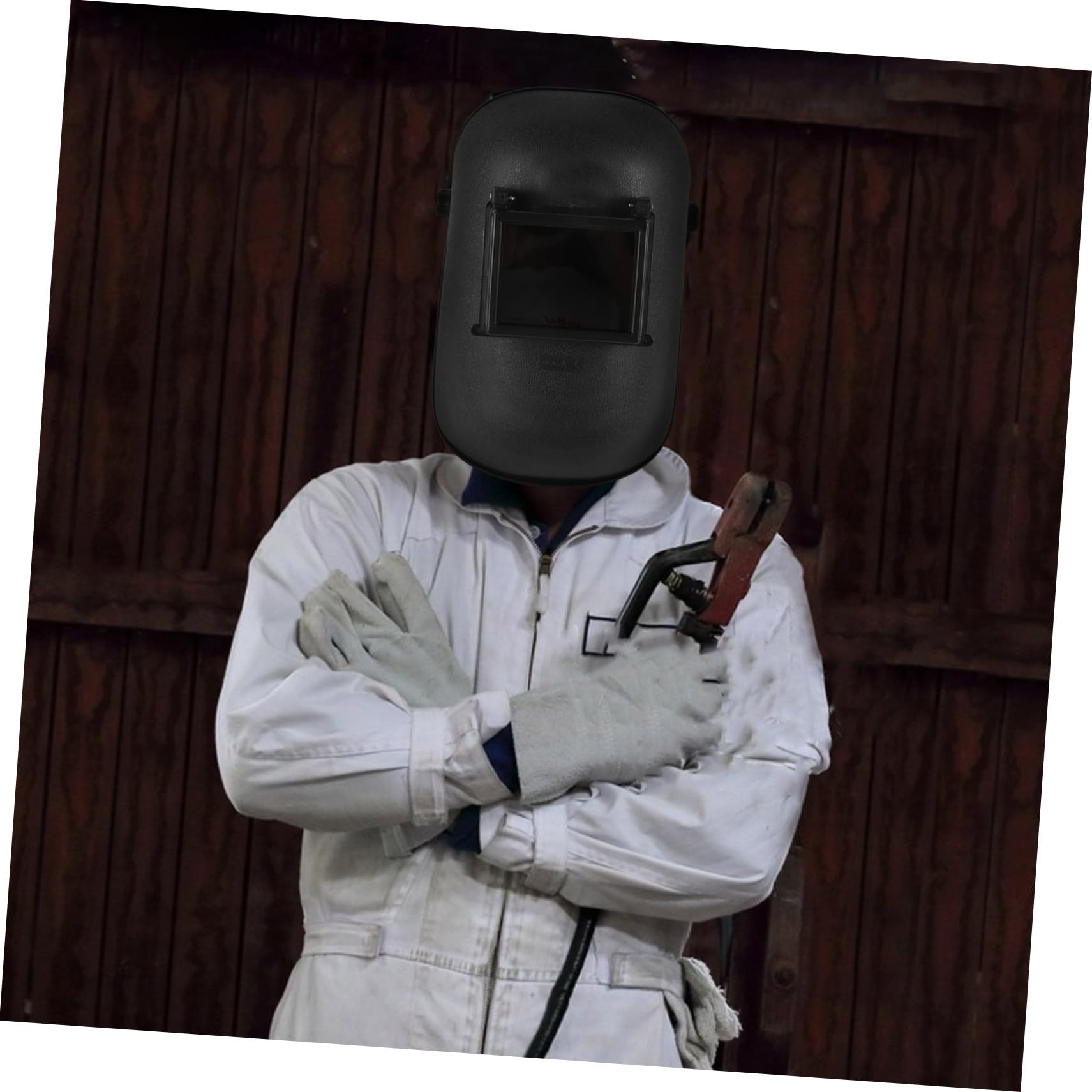 Maschera per Saldatura a Fascia Grande Visione Nero Pp | Protettiva per Saldatore, Accessorio Leggero, Copertura di Protezione per Saldatura
