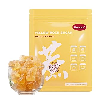 Mkostlich Medium-Sized Yellow Rock Sugar, Rock Sugar for Pho, 10.58oz/300g