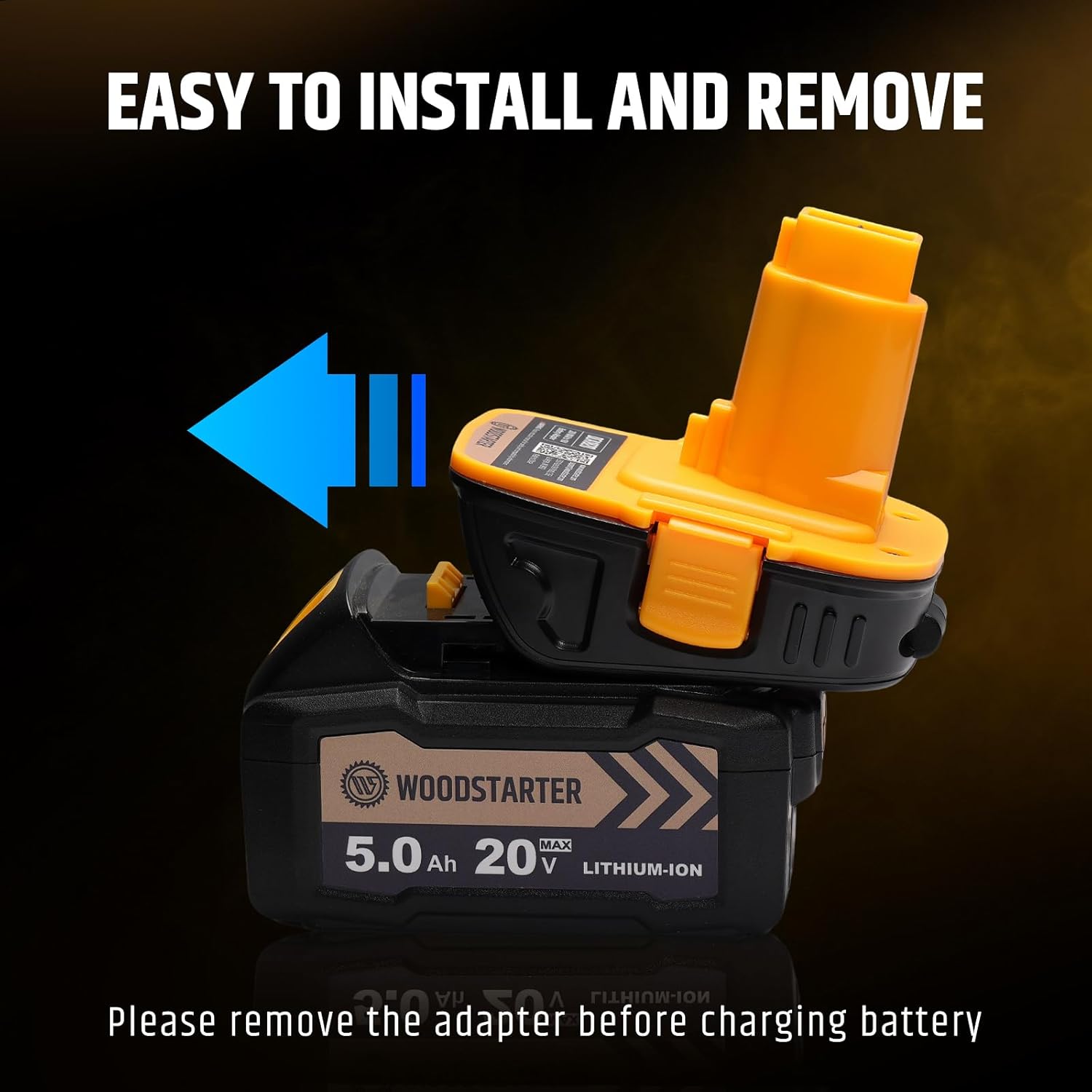 DCA1820 Battery Adapter for Dewalt 18V Power Tools, Compatible with Dewalt 20V Lithium Batteries DCB201 DCB206,Convert 20 Volt Battery to 18 Volt Nicd DC9096 DE9095