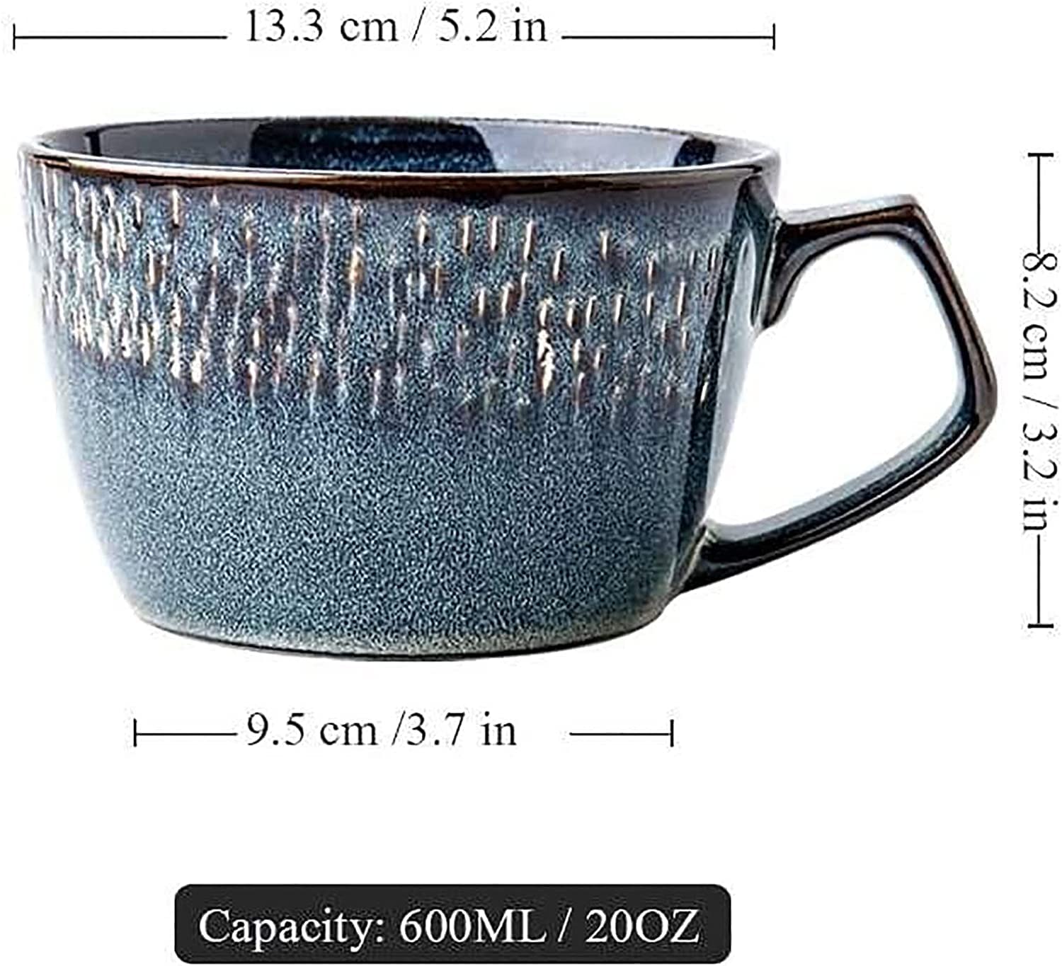 Uchwyt kubka na zupę Miska na zupę Ceramiczna miska na płatki owsiane, 23 uncje, z uchwytem, ​​do zupy, kawy, mleka, herbaty, owoców, śniadania(Mug With Spoon)