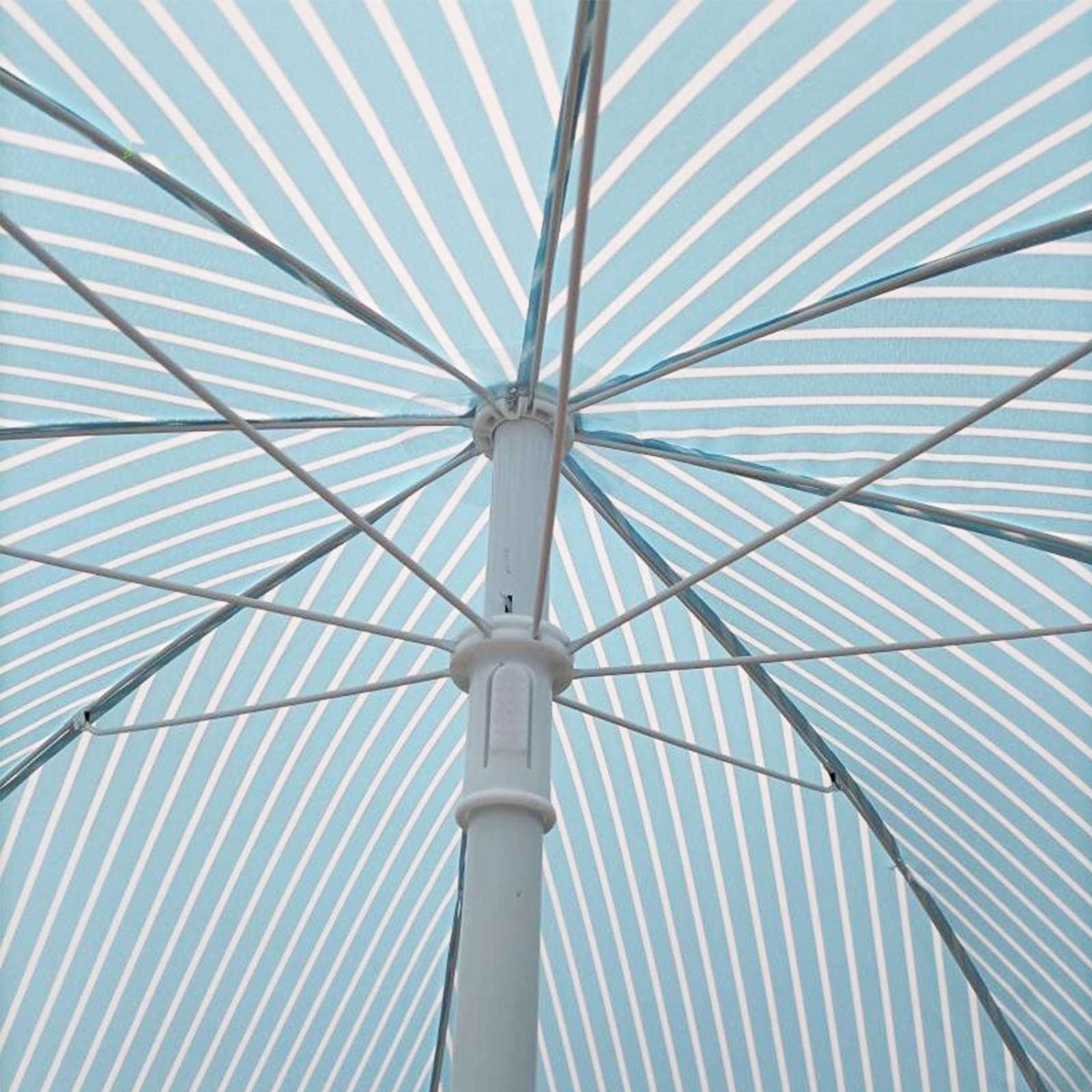 Parasol rose rayé à pompons – Parasol rétro pour plage et terrasse, résistant à l'usure, protection, style hawaïen, parfait pour la piscine et le jardin, pas de base incluse
