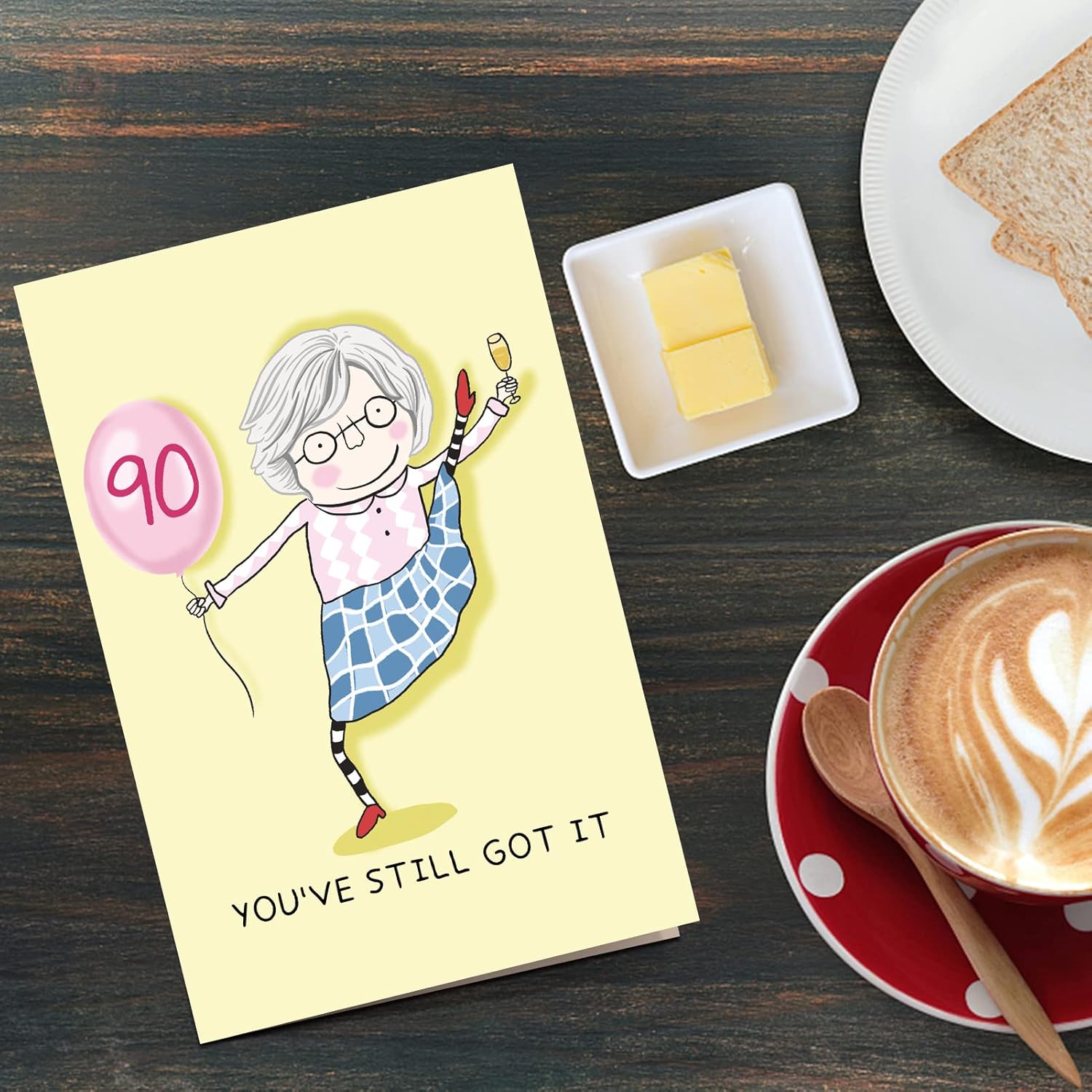 Qiliji Funny 90th Birthday Card for Women, 90 Years Old Birthday Card for Her, Happy Ninetieth Birthday Greeting Card, 90 Still Got It - Image 6