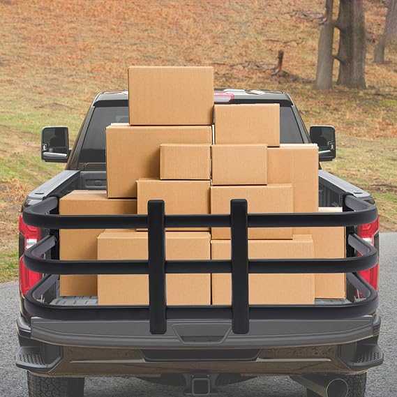 Truck Bed Extender, Aluminum Retractable Tailgate Extender, 49-61 Adjustable Length, Universal Tailgate Extension for Small & Medium-Sized Pickup Trucks