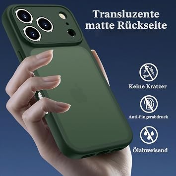 ORDA Case for iPhone 17 Pro Max Full Camera Protection Shockproof Green Matt mobile phone case scratch-resistant translucent back protective case anti-fingerprint case