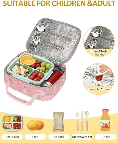 Miniatura 4 de Lonchera térmica reutilizable para niños y adultos, bolsa de almuerzo térmica reutilizable para la escuela, el trabajo, la oficina, contenedor de