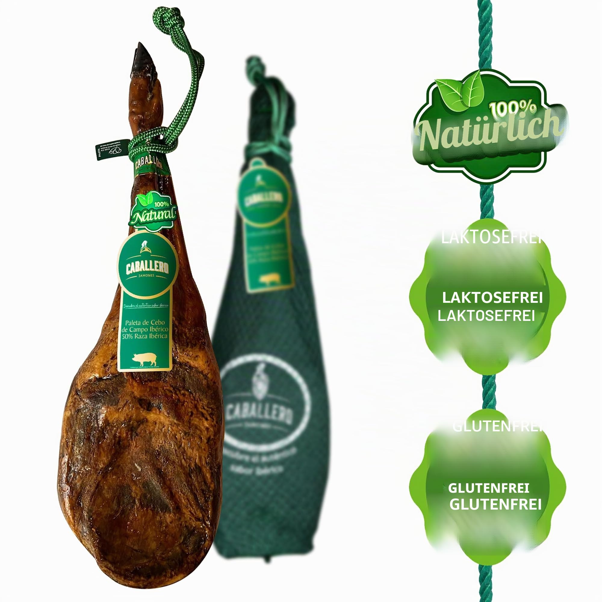 Iberico Schinken Schulter Paleta Iberica Cebo de Campo The Black Hoof | 18+ Monate gereift | Jamon Iberico Cebo Campo | 5–6kg | Ohne Zusatzstoffe | CERTICALIDAD zertifiziert | Produkt aus Spanien