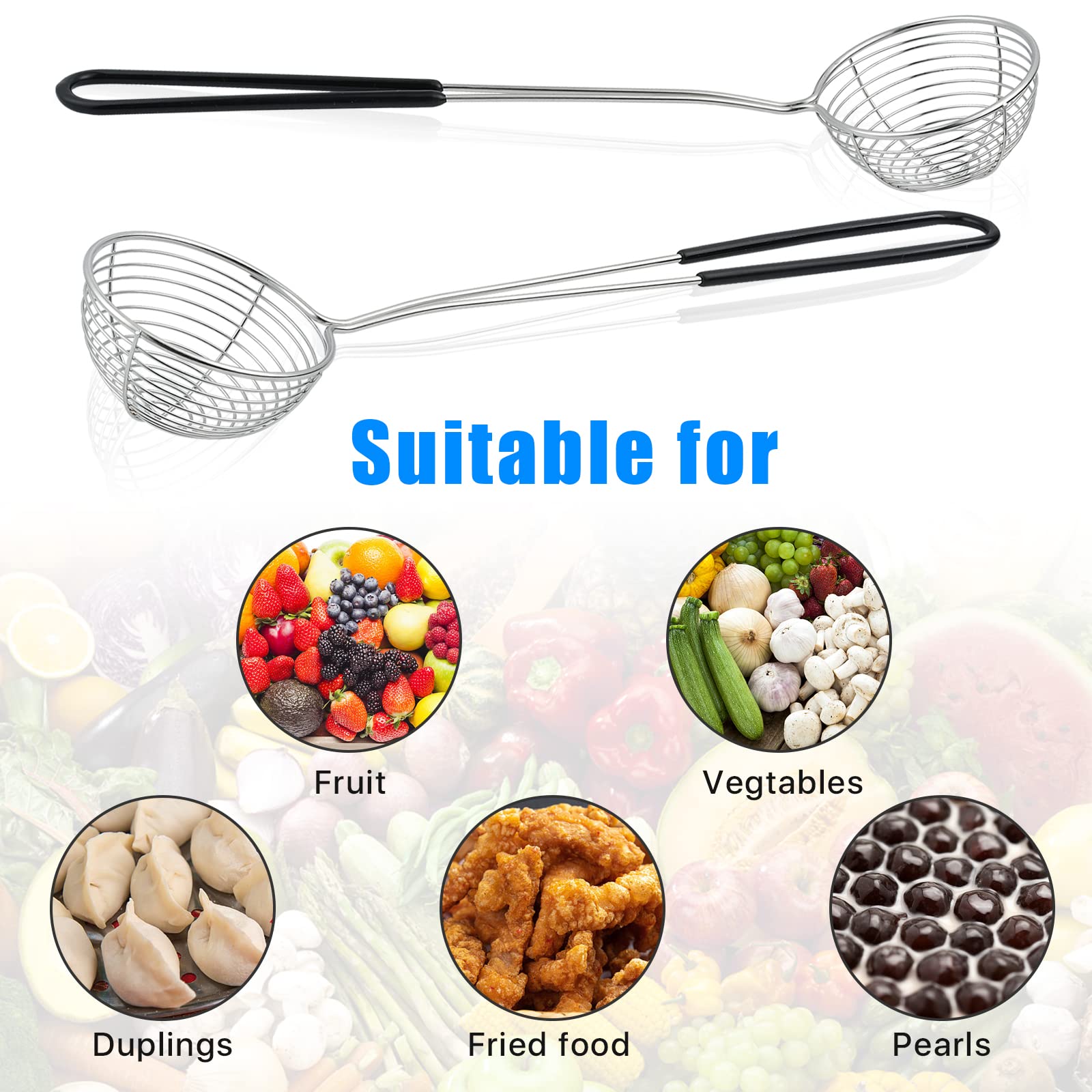 Filtre Cuisine Multi-usage Cuillère Skimmer Fine En Acier Inoxydable - Filtre Mesh Ultra-fin - Manche Ergonomique - Pour Huile, Bouillon, Thé écumoire Maille Fine Inox Filtration Liquide