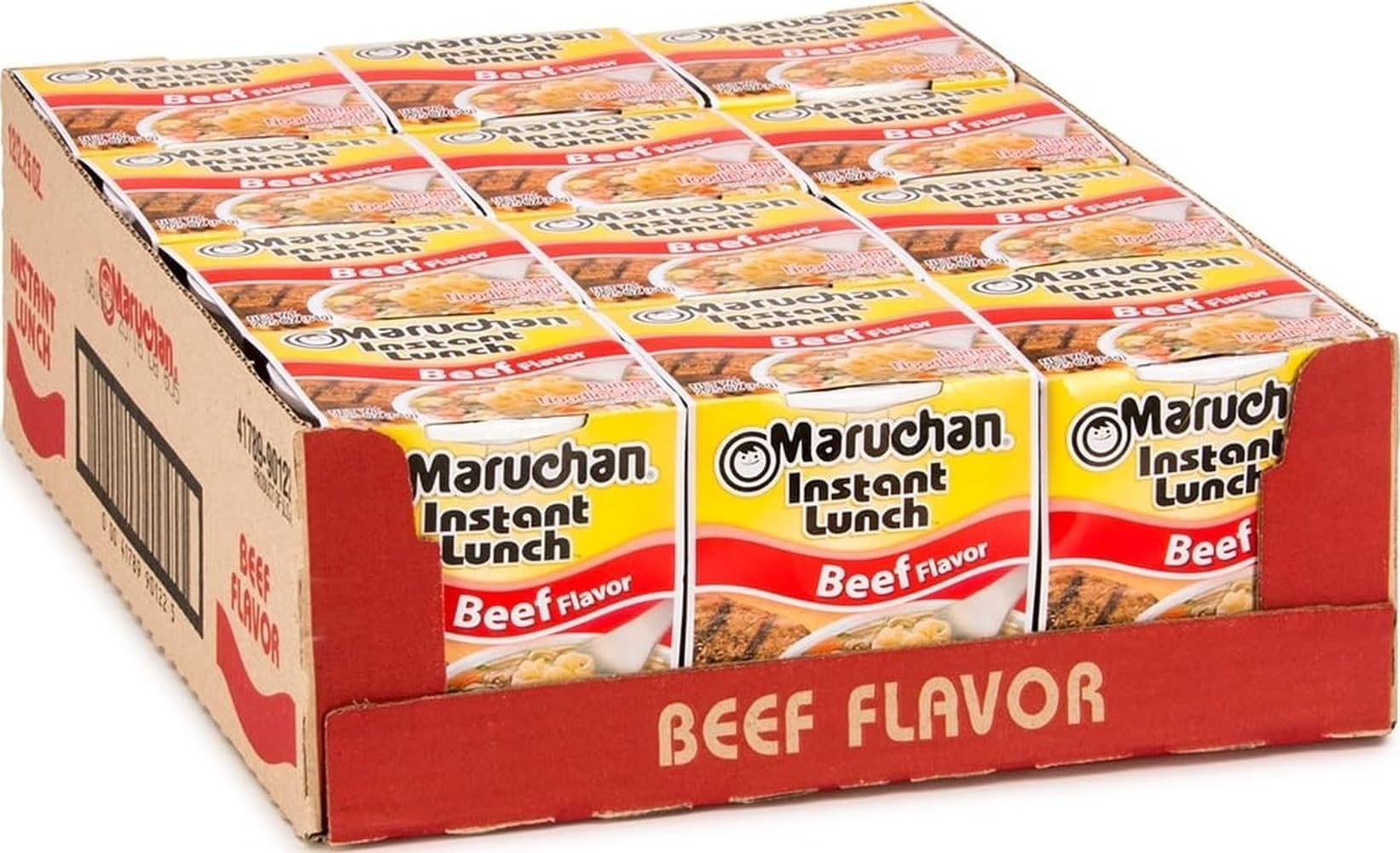 Maruchan Instant Lunch Ramen Noodles, Beef Flavor โ Japanese-Style Instant Noodle Soup, Easy Meal Ready in 3 Minutes โ 2.25 Oz. (12 Pack)