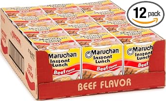Maruchan Instant Lunch Ramen Noodles, Beef Flavor Japanese-Style Instant Noodle Soup, Easy Meal Ready in 3 Minutes 2.25 Oz. (12 Pack)