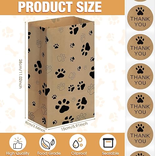 Miniatura 2 de Qilery 200 bolsas de almuerzo de papel a granel, bolsas de 3 libras, 11.02 x 5.91 x 3.54 pulgadas, bolsas de papel kraft para aperitivos, bolsas de