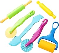 Vista 1 de Juego de herramientas de masa para niños de 6 piezas, accesorios coloridos y seguros para modelar para manos pequeñas