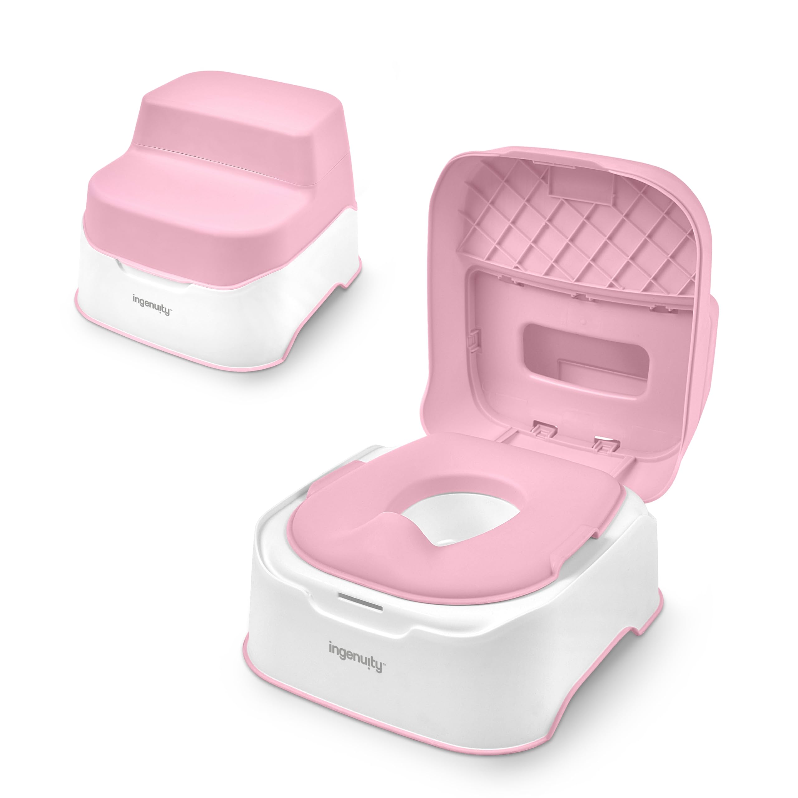 Photo 1 of Ingenuity Prepare to Potty 3-in-1 System - Potty Training Toilet, Topper, Step Stool, Easy Setup, Pink, For Toddlers 18 Months+