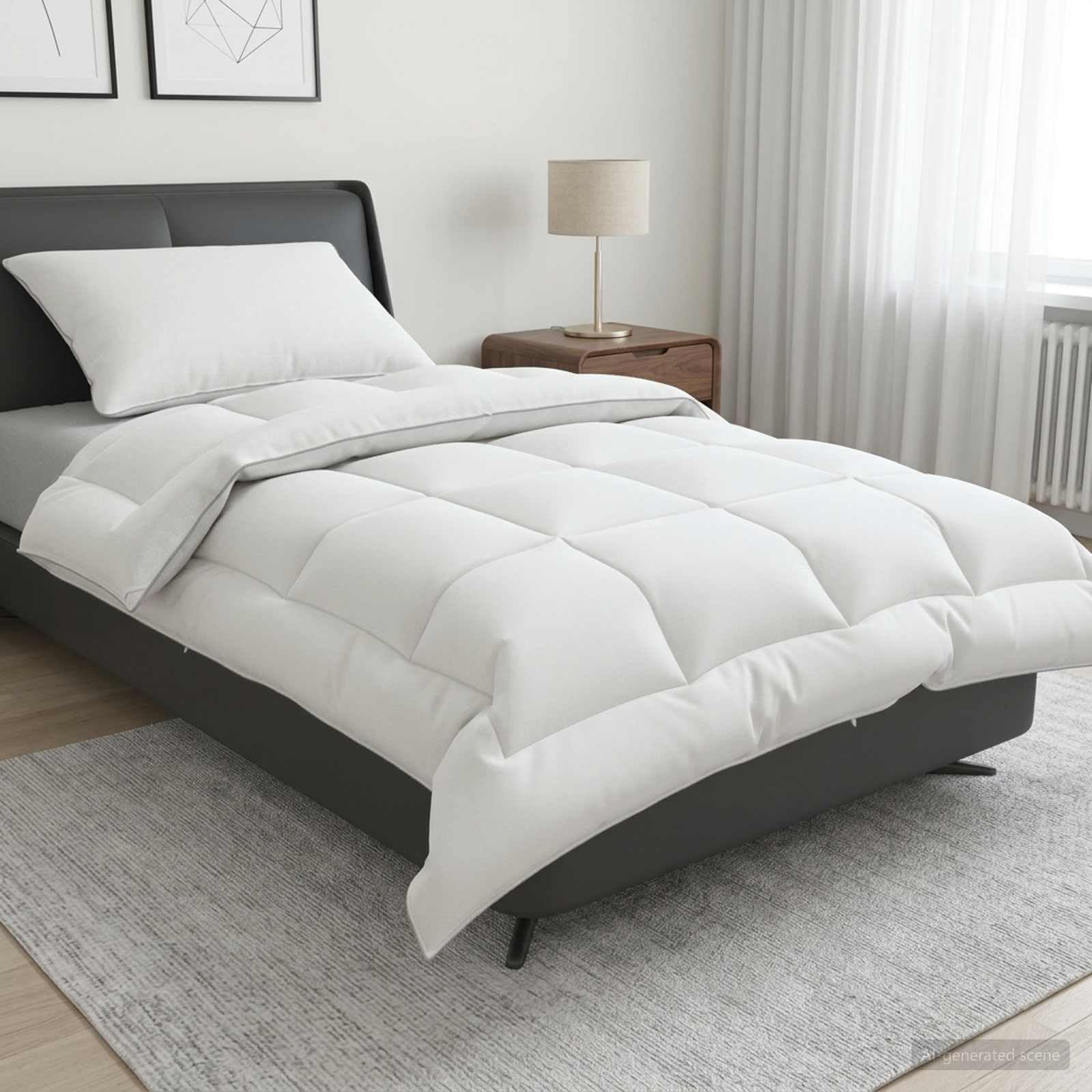 SYDE Wełna kołdra 155x200 cm 4 pory roku z poduszkami 2 szt