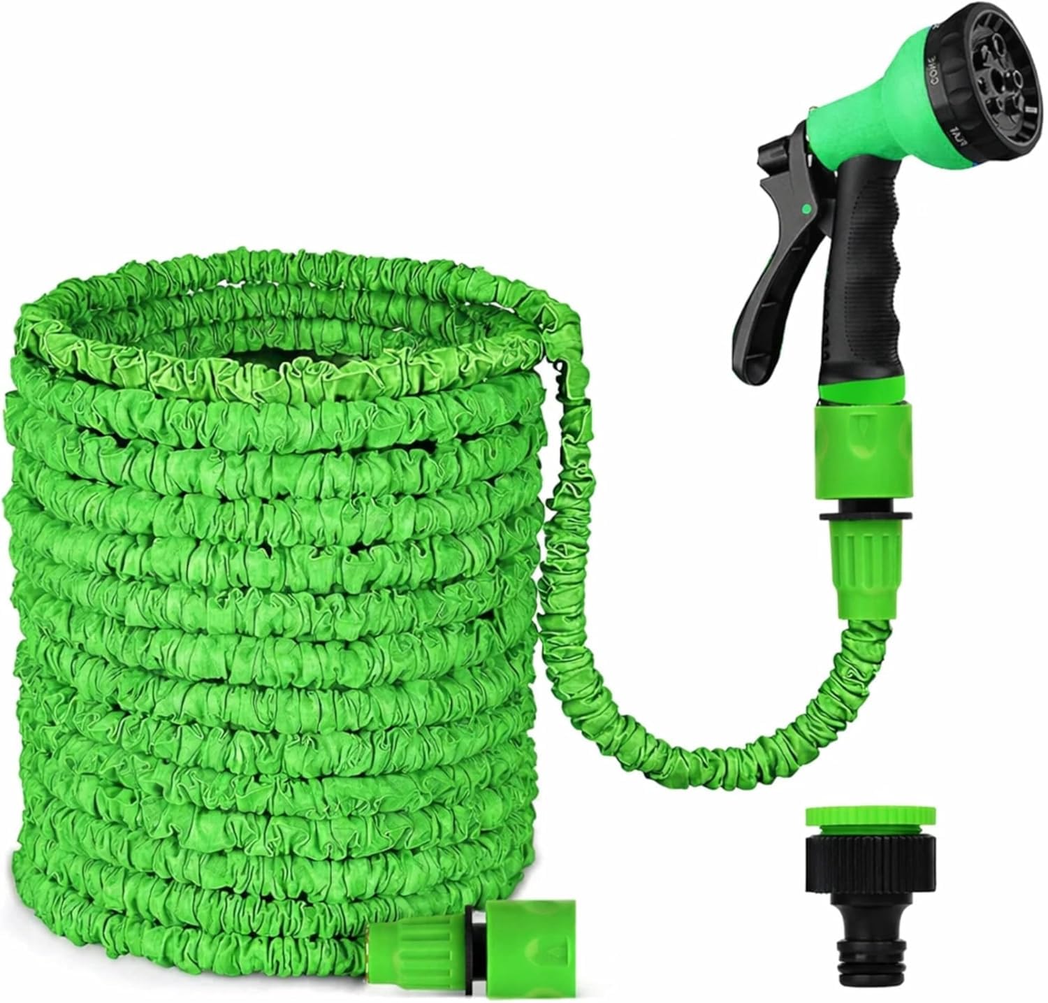 Burakh Green Expandable Garden Hose Pipe With 8-Function Spray Nozzle – Flexible Lightweight Water Hose For Garden, Lawn, Car Washing – 50Ft / 100Ft / 150Ft (, 50Ft)