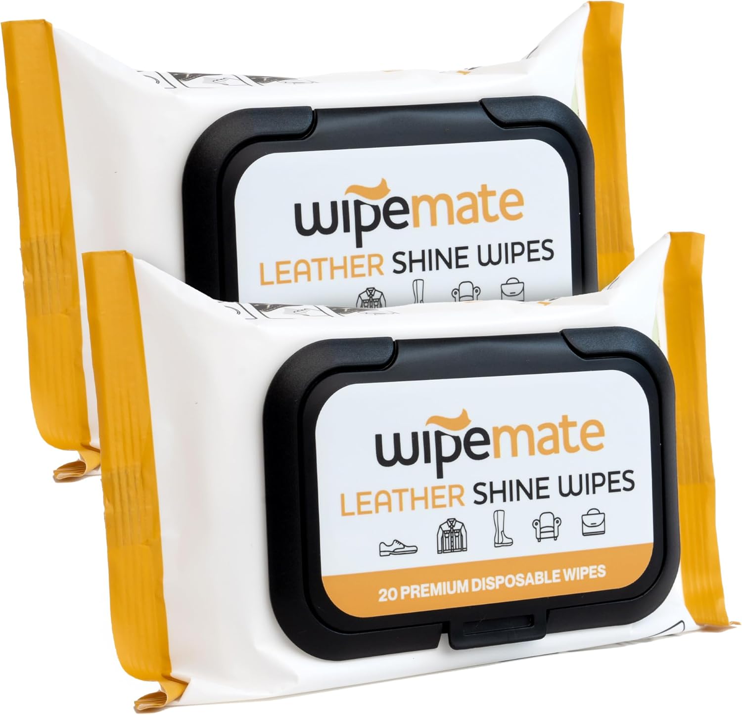 Wipemate Premium Leather Shine Wipes, Quick Wipes for Shoe