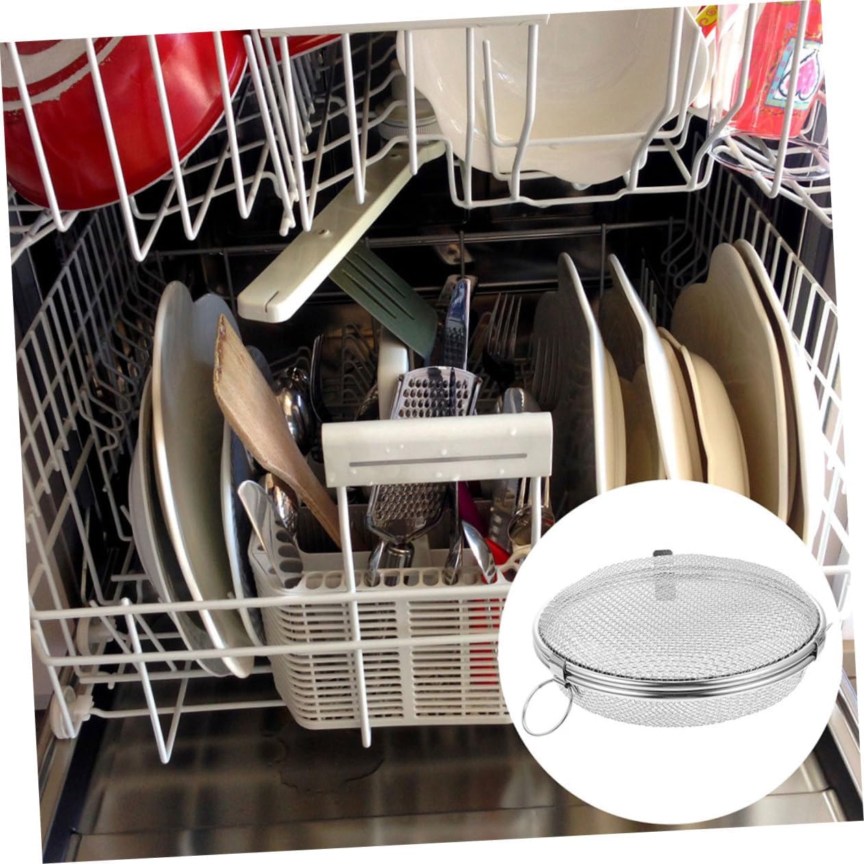 SHOWERORO 2pcs Dishwasher Bottle Basket Organizing Baskets for Items Utensils Holder Easy Drain Mesh