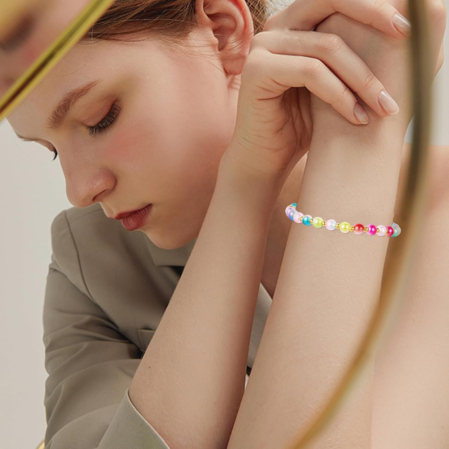 1000-1030Pcs Gradient Color Acrylic Imitation Pearl Beads for Jewelry Making Bulk Pretty Round Acrylic Beads for Bracelets Necklace Supplies Handmade Craft - Image 7