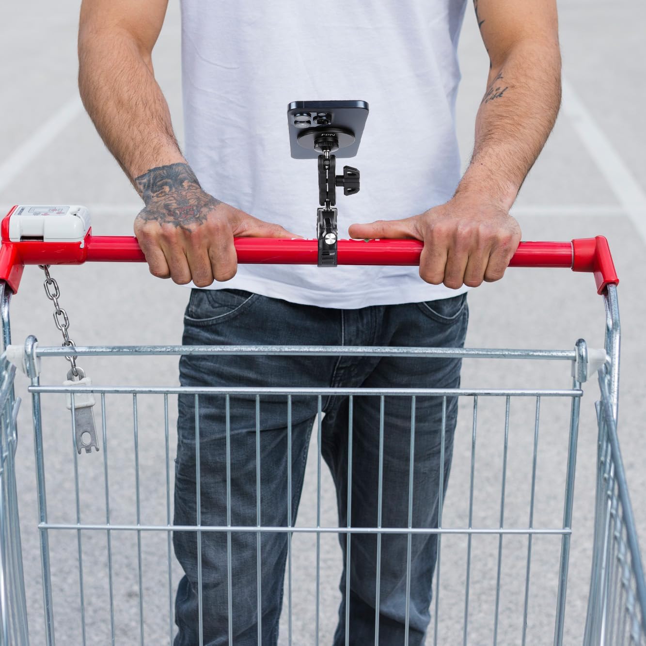 All-Metal Magnetic Phone Holder for Magsafe, Magnet Phone Mount with Super Clamp for Spin Bike/Microphone Stand/Cart/Railing/Handlebar/Dia 0.4-2" Rod, Compatible with iPhone 16 15 14 13 12 Series - Image 8