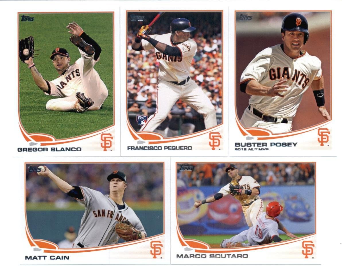 2013 Topps Mini Baseball San Francisco Giants Complete Team Set ( 30 cards) - Tim Lincecum, Sandoval,Vogelsong, Pence, Zito, Buster Posey, Romo, Lopez, Marco Scutaro, Aubrey Huff, Brandon Crawford, Angel Pagan, Madison Bumgarner, Brian Wilson, Ryan Theriot, Santiago Casilla, Jeremy Affeldt, Madison Bumgarner, Brandon Belt, Andres Torres, Hector Sanchez, Buster Posey NL MVP, Pablo Sandoval, Francisco Peguero RC, Matt Cain, Marco Scutaro, Gregor Blanco