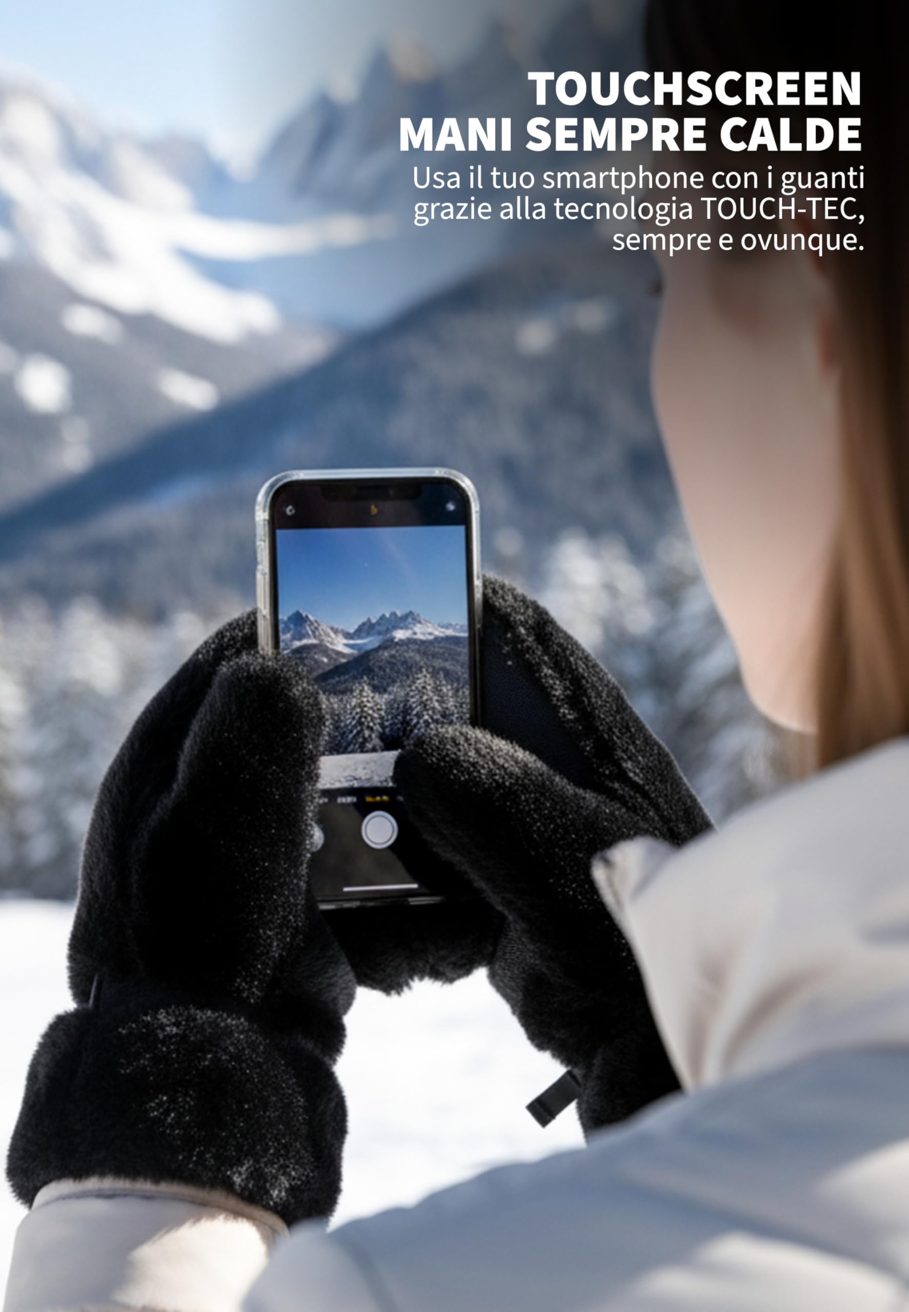 Reusch Molly Muffole da donna con PrimaLoft Gold – Morbidi guanti invernali con pelliccia sintetica, funzione touchscreen, impermeabili, antivento, traspiranti e con morbida fodera