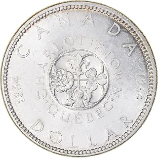 1964 Royal Canadian Mint 1 Dollar Silver Canada Coin. Celebrating Charlottetown & Quebec Conferences- Creation Of Canada. Minted Under Queen Elizabeth II. 1 Dollar, Guaranteed and Monetized By Government Of Canada. Graded By Seller Circulated Condition