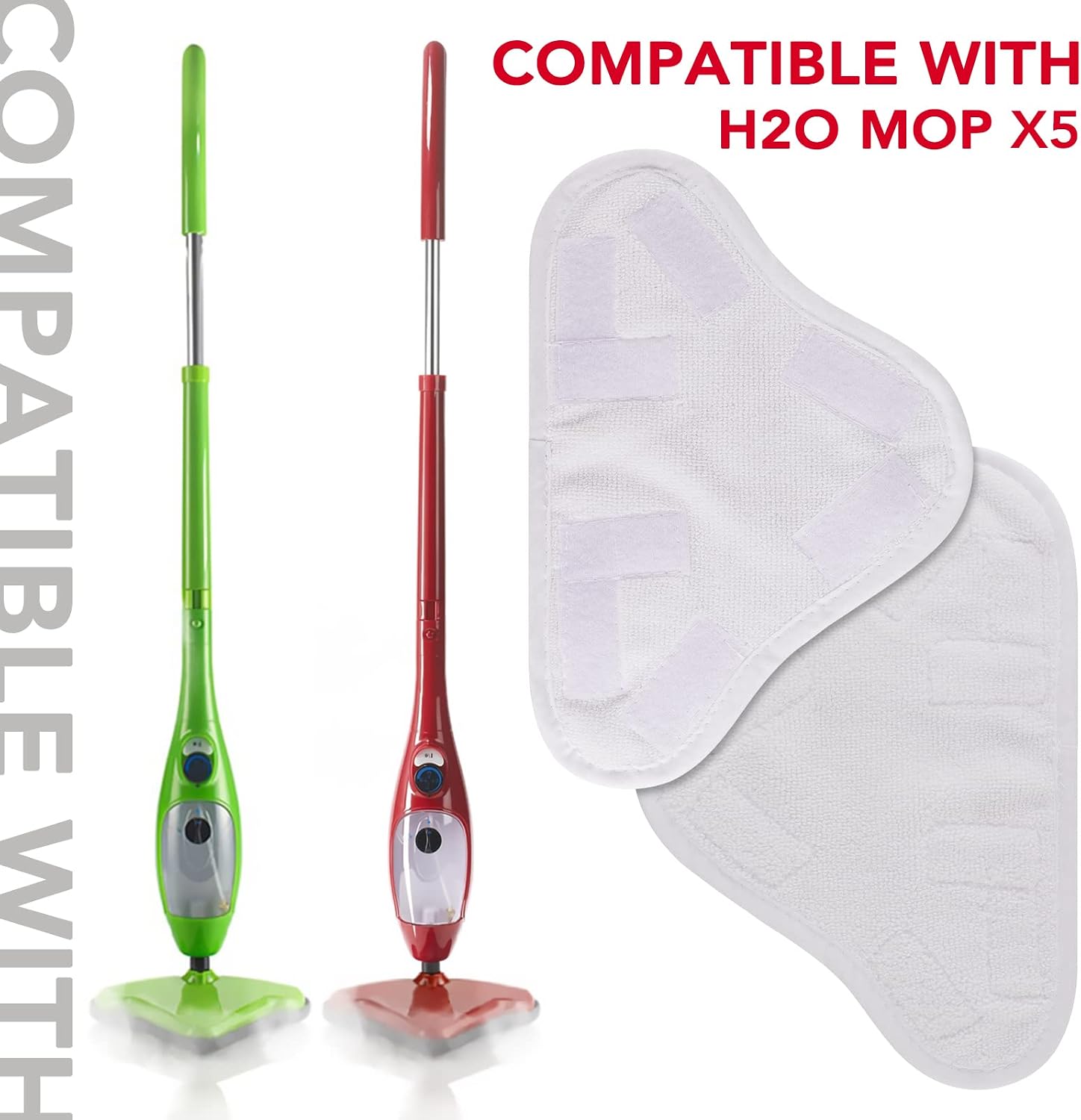 Sgizoku Microfiber Steam Mop Pad Replacement Compatible with H2O H20 Mop X5 Steam Steam Cleaners Washable & Reusable - 8 Pack image 2