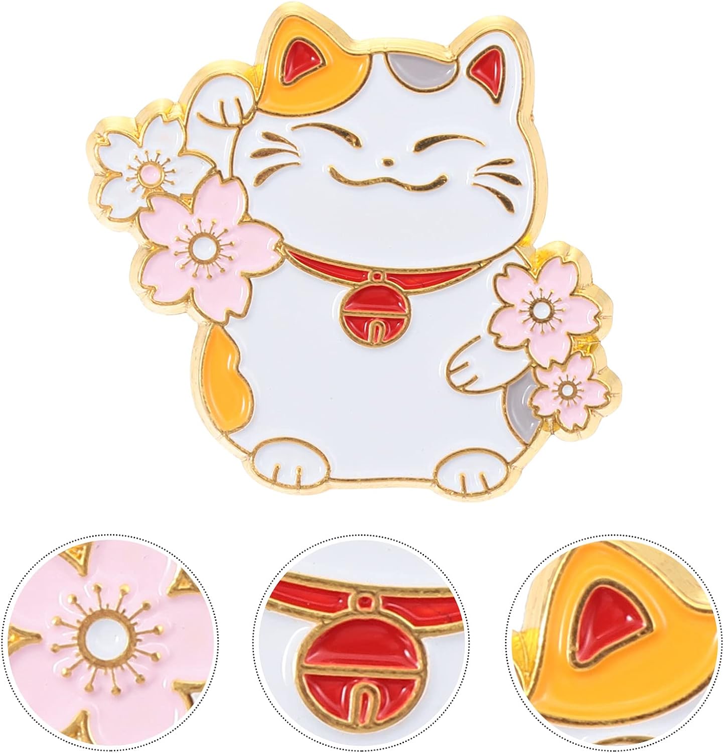Cat Pin Maneki Neko Lucky Cat Brooch Cute Pins Japanese Myth Fortune Neko Badges Jewelry for Clothing Bags Jackets Shirts Backpacks DIY Craft (Random Style)