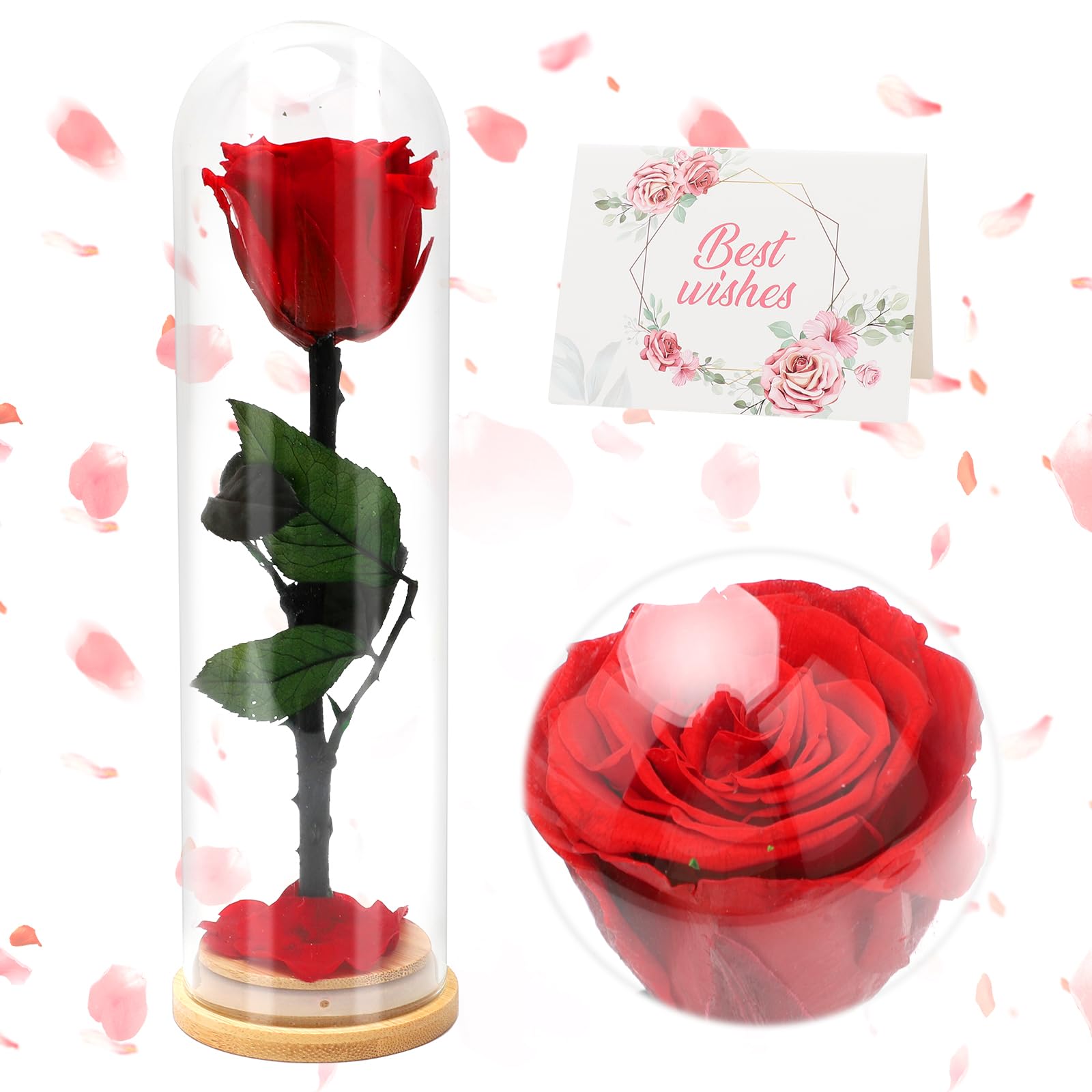 Rosa Eterna In Vetro - Regalo Perfetto Per Mamme E Donne Speciali - Foto 8