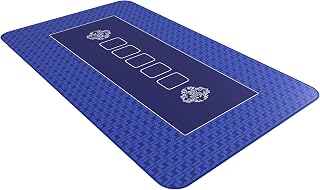 Bullets Playing Cards, Profi Pokermatte blau in 100 x 60cm eigenen Pokertisch, Deluxe Pokertuch, Pokerteppich, Pokertischauflage