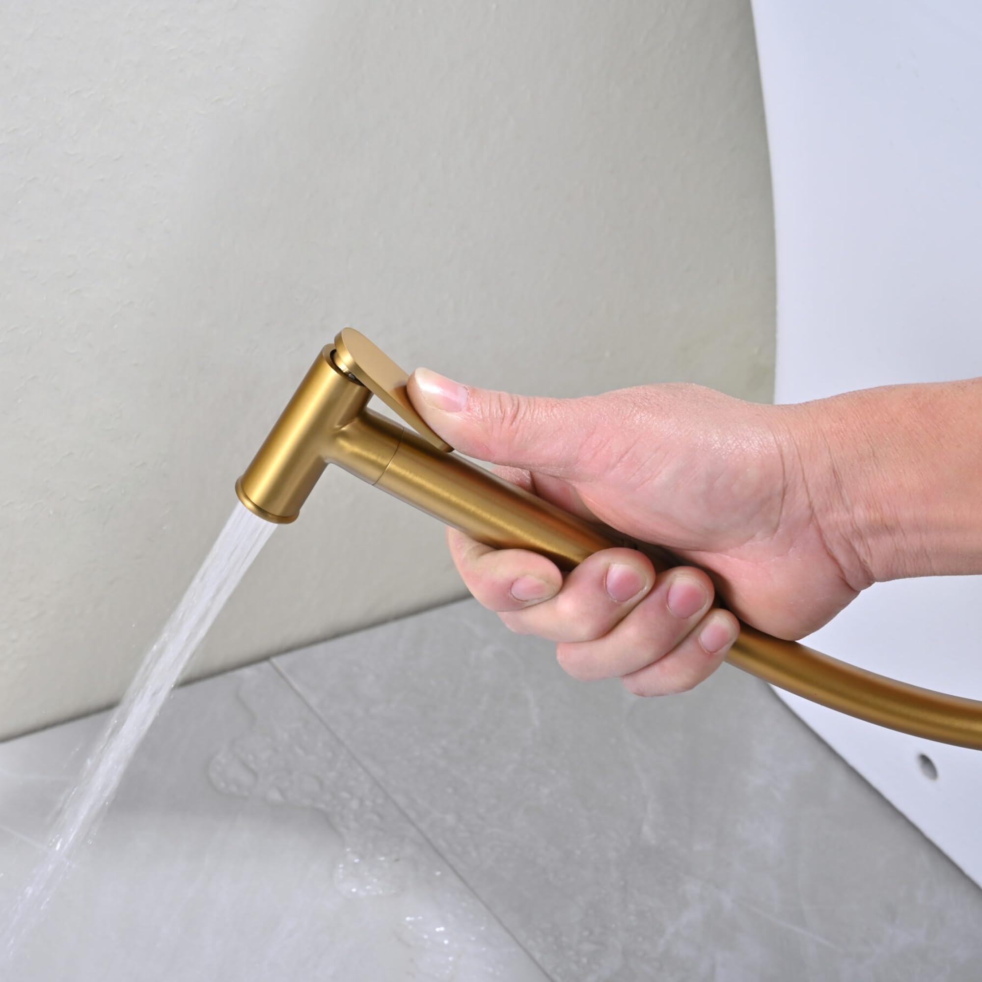IMEX - Bidet bateria do zabudowy do toalety, prysznic bidet, zimna i gorąca woda, higieniczna głowica prysznicowa do toalety bidet, spryskiwacz bidet, zamiennik bidetu, łatwa instalacja (szczotkowane