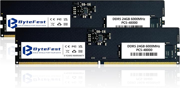 DDR5 RAM 48GB 2x24GB 6000MHz XMP 3.0 PC5-48000 CL46 UDIMM 1.35V 288 Pin Desktop Computer Mise   Niveau RAM du Module de M moire