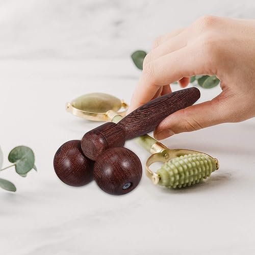 Miniatura 9 de EXCEART rodillo de masaje facial herramienta de madera rodillo de mano para cuerpo Nack mano brazo pierna 7.9x3.9in