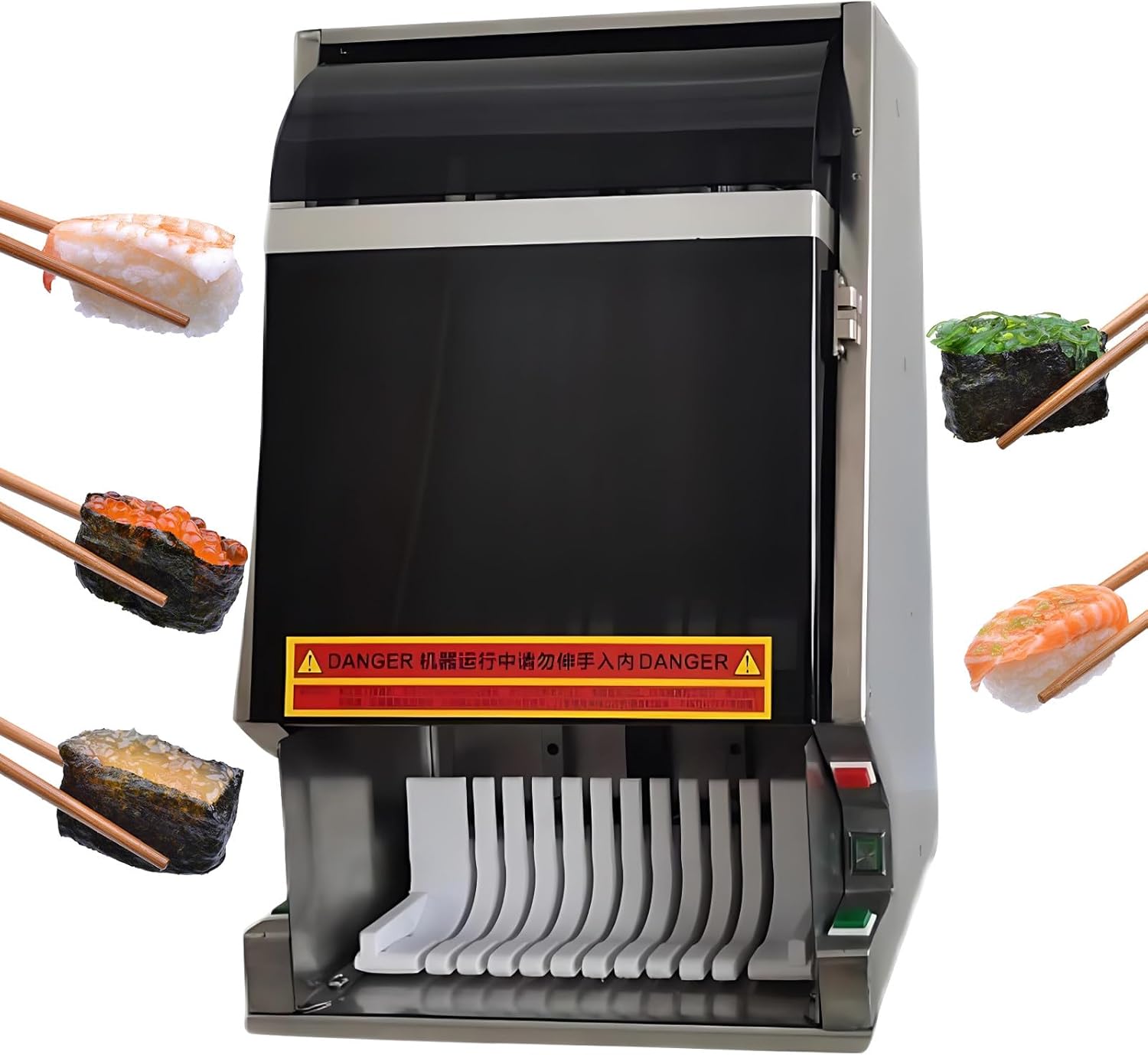 Desktop Sushi Roll Slicer,Multifunctional Sushi Roll Slicer-8/10/12 Piece,with Removable Stainless Steel Blade, Quick Cutting,for Restaurant, Kitchen, Snack Bar 8pieces