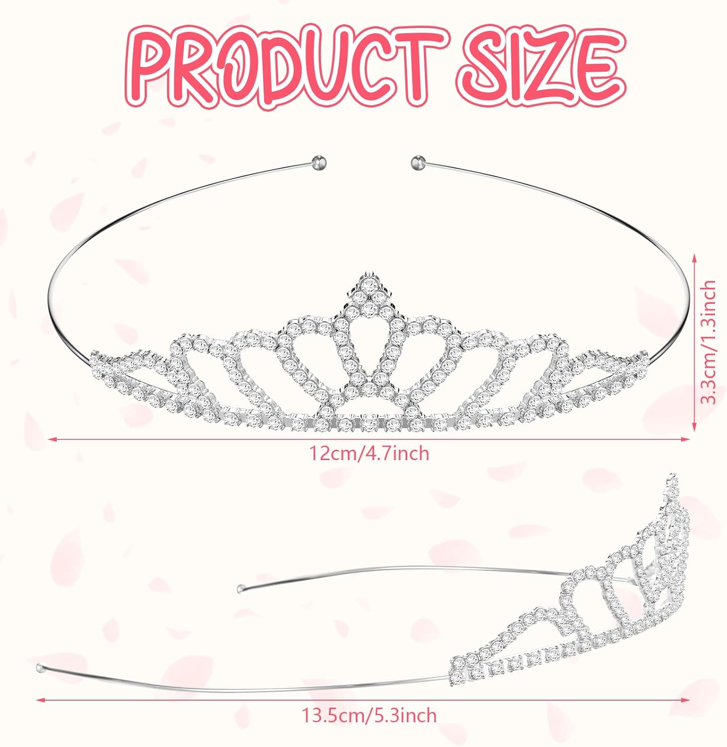 Tondiamo 30 Pcs Tiaras Bulk for Girls Princess Crown Rhinestone Tiaras Bendable Adjustable Headband for Kid Hair Accessory