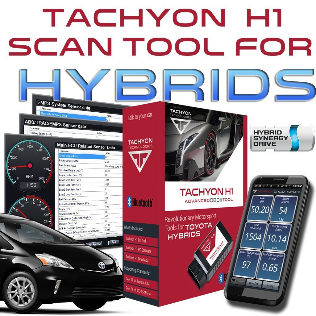 Tachyon H1 Hybrid OBD2 Bluetooth Scan Tool Diagnostic Tool for All