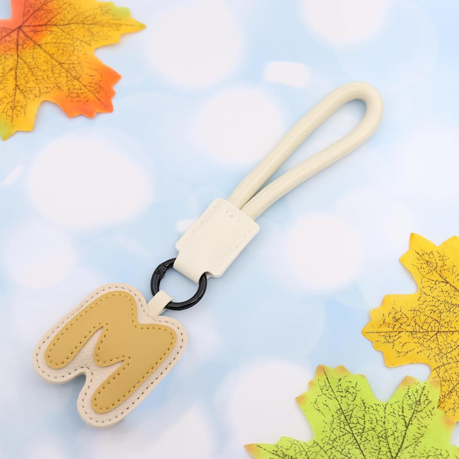 Elechobby Initial Keychain,26 Leather Alphabet Letters keychain For Women Handbag Charm Gift for Sister Besties