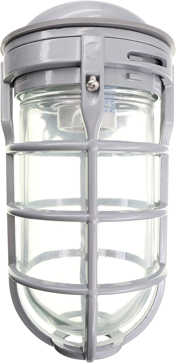 Red Dot 150-Watt Ceiling Mount Metal Cage Globe Light