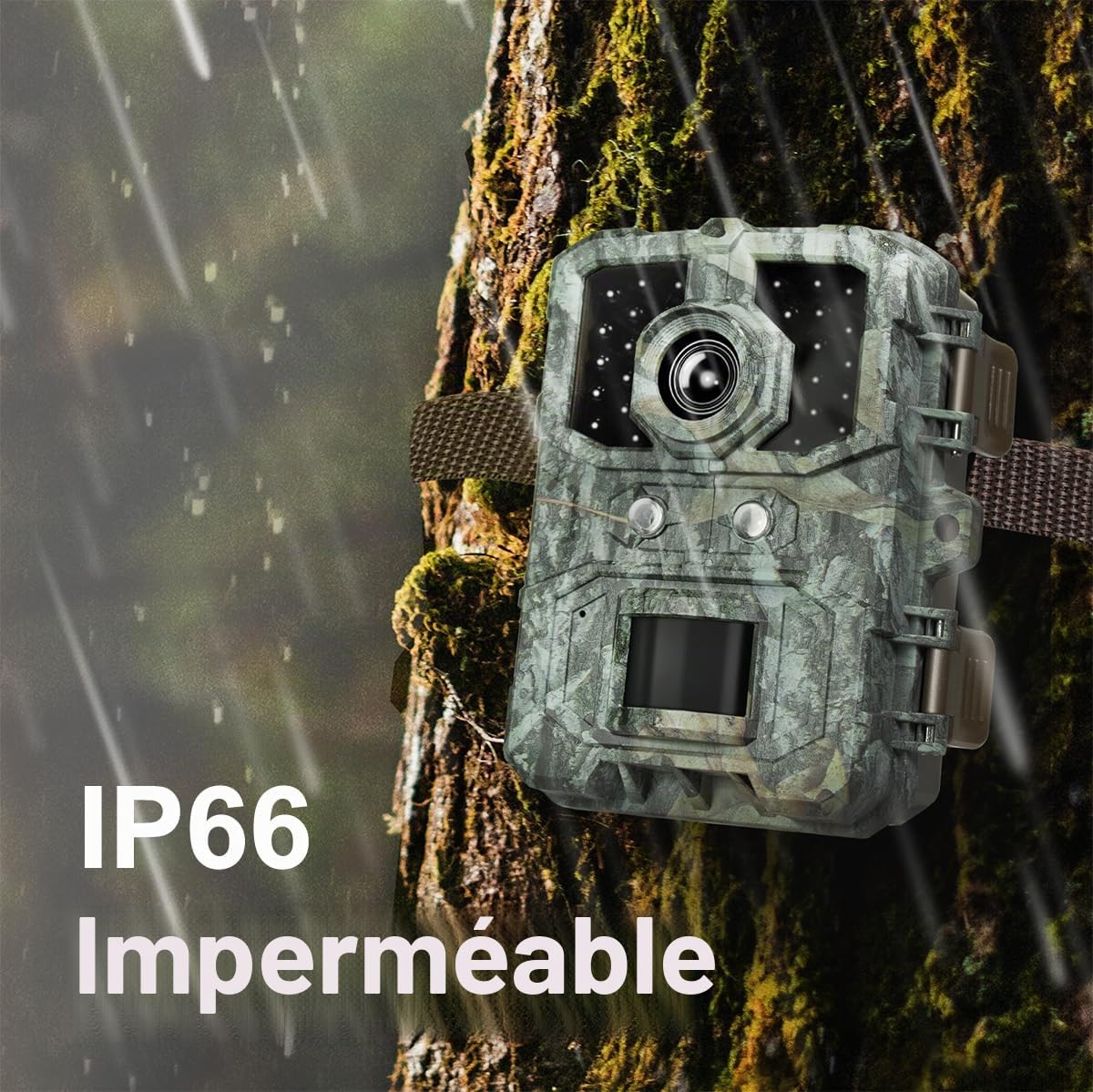 LogiLink WC0066 Caméra de Chasse avec Vision Nocturne et détecteur de Mouvement, résolution vidéo 4K + résolution Photo 36 MP, capteur PIR 90°, Classe de Protection IP66