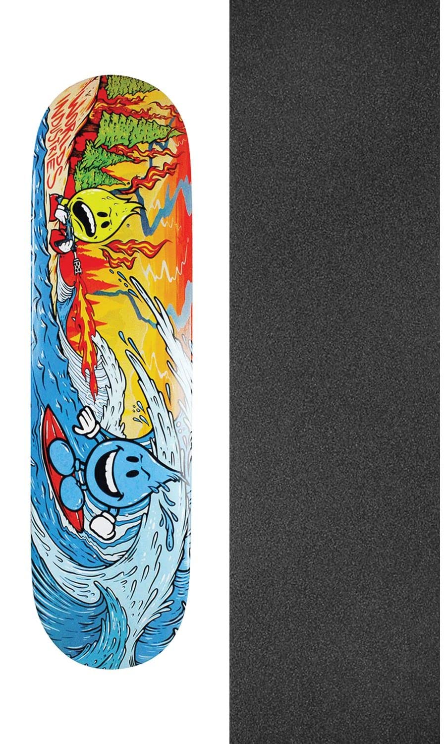 World Industries Skateboards Global Warming Skateboard Deck - 8.5" x 32" with Black Magic Skateboard Griptape Ultra Black - Bundle of 2 Items