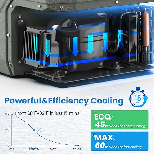 Miniatura 4 de Alpicool Refrigerador portátil de 12 voltios para automóvil, 33 cuartos de galón, nevera portátil de 12 V de doble zona, congelador de 1224 V 110