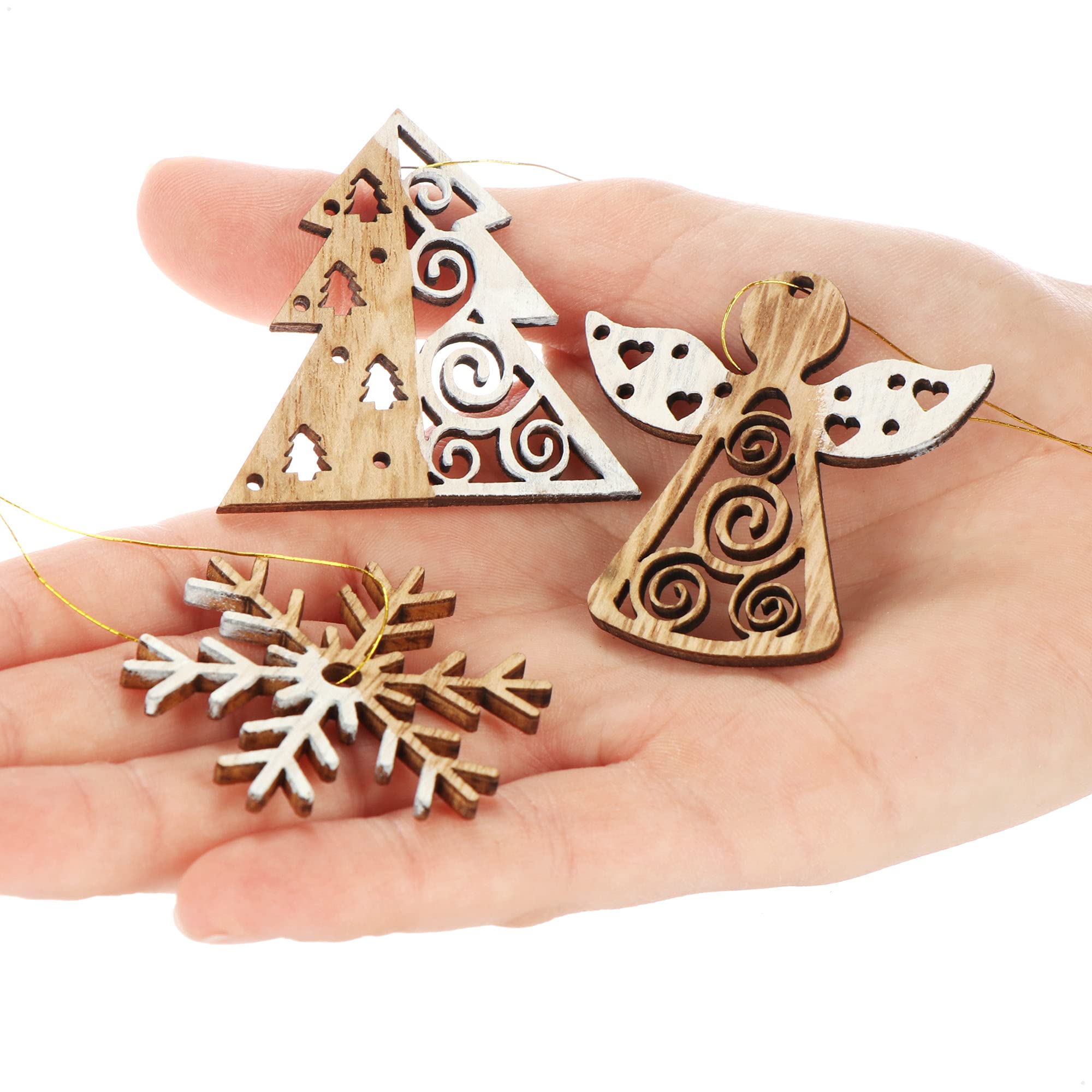 12 Weihnachtsbaum Anhänger Aus Holz - Rustikale Deko Für Die Festtage