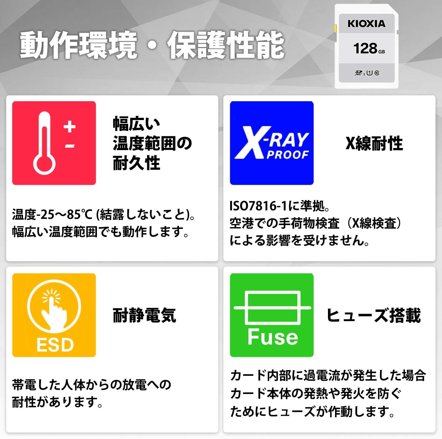 KIOXIA KTHN-NW128G Former Toshiba Memory SD Card, 128 GB, SDXC, UHS-I Compatible, Class 10 (Transfer Rate 50MB/s), Made in Japan, Genuine Product