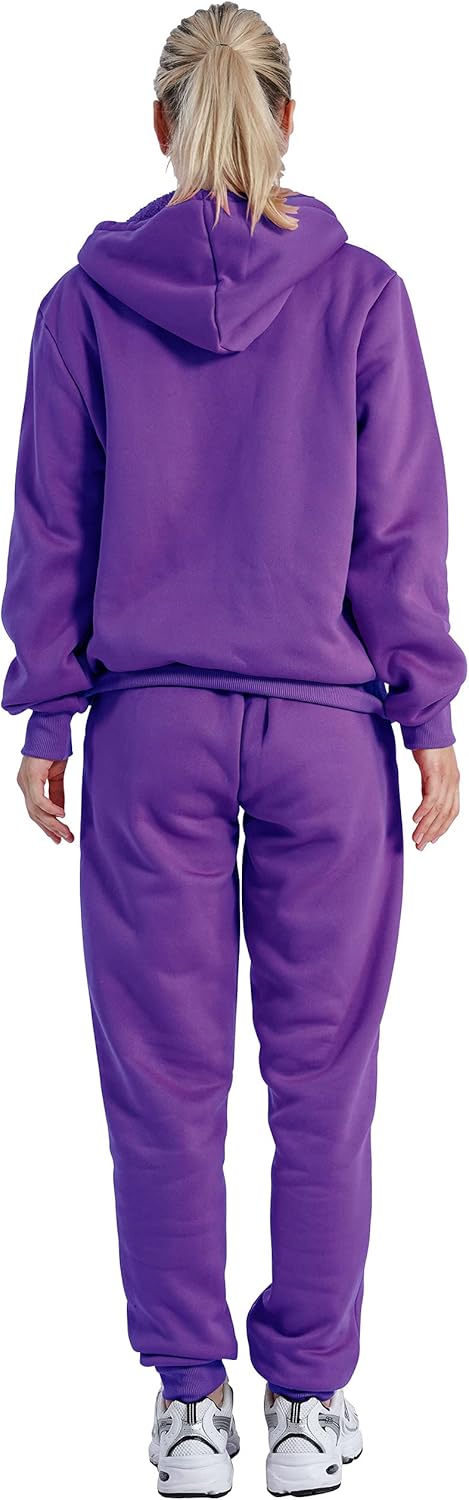 LeeHanTon Sherpa Lounge Sets for Women Comfy Winter Jackets Lounge Pants Track Suit Sport Outfits Sets Street Wear Purple 2XL Plus Size - Image 6