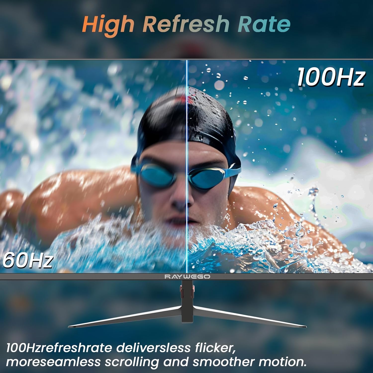 27 inch Gaming Monitor 100Hz Computer Monitor Built-in Speakers Full HD 1920 x 1080P with HDMI DP Interface Eye Care Frameless with 3-Side Virtually Borderless Design VESA（100 x 100mm） - Image 5