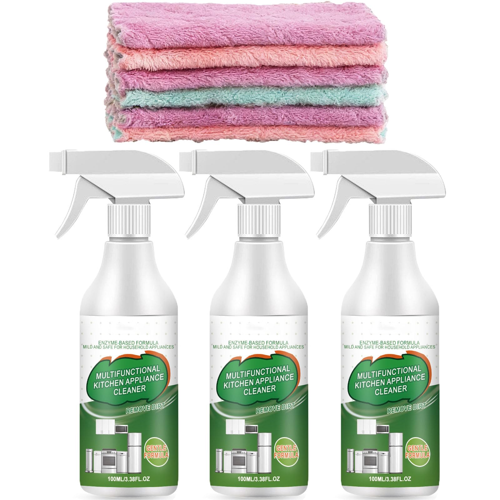 Detergente schiumogeno enzimatico multiuso, spray detergente per elettrodomestici da cucina, sgrassatore resistente per rimuovere macchie, versatile, potente e perfetto per la casa (3Pcs)