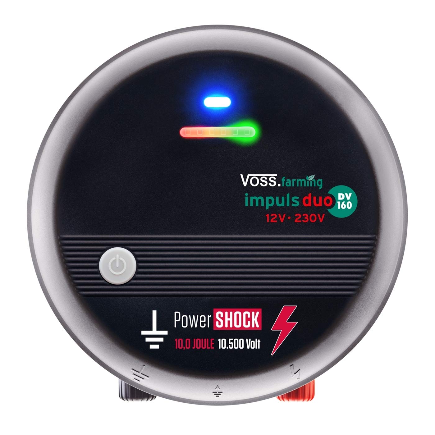 VOSS.farming Weidezaungerät Impuls Duo DV160, 12V 230V, 7J, Elektrozaungerät, Stromgerät Weidezaun, Elektrozaun, SmartControl