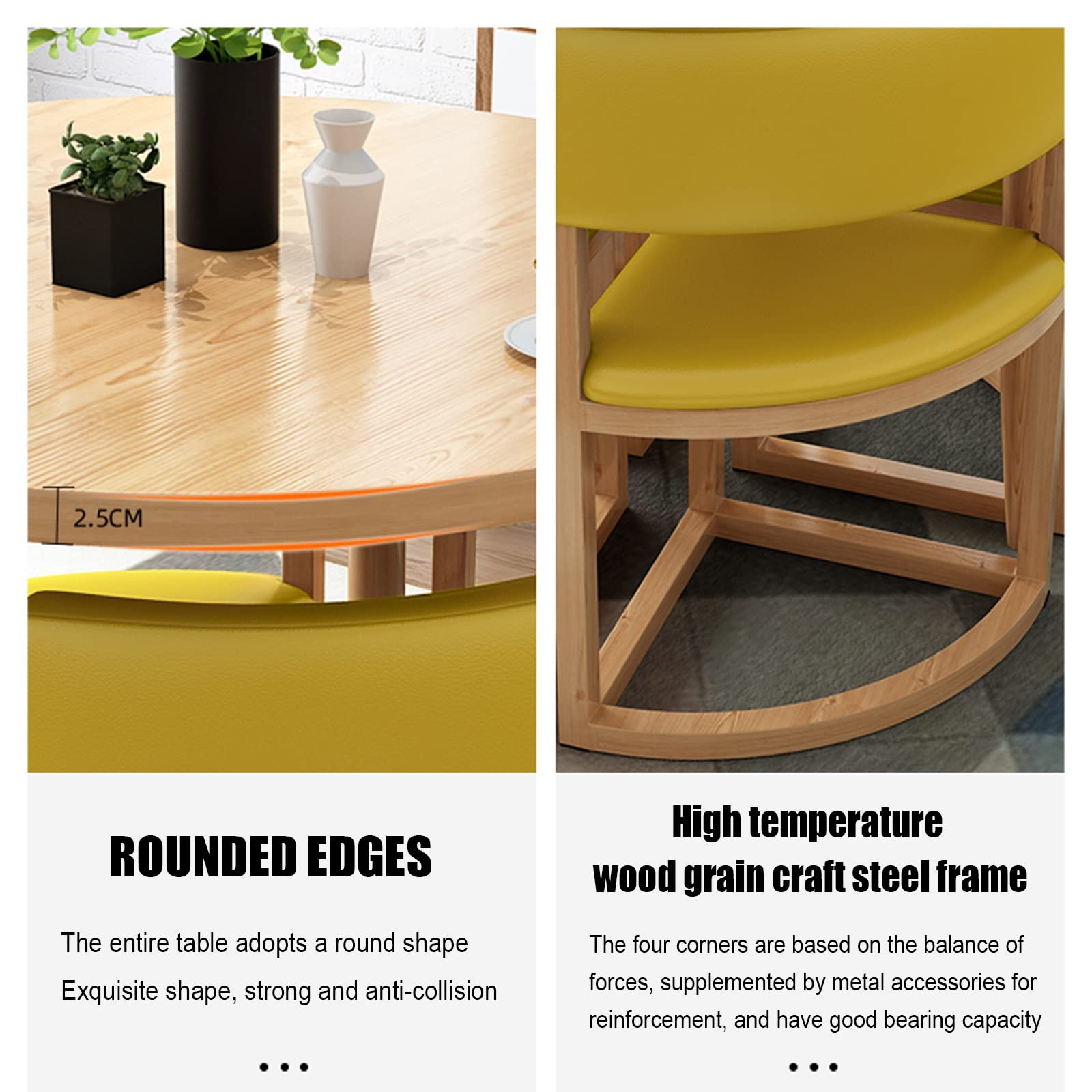 Moderner Konferenzraumtisch mit Business-Couchtisch und Stuhl-Kombination, kleiner runder Picknicktisch und Gartenmöbel-Sets für Büroküche (Orange)